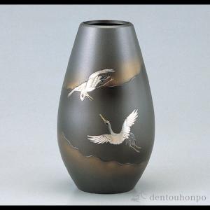高岡銅器 銅製花瓶 鳳祥 鳳凰 12号 美術工芸品 記念品 花活 : 日本もの
