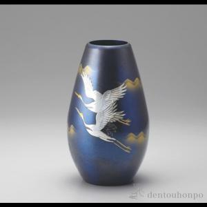 高岡銅器 銅製花瓶 鳳祥 鳳凰 12号 美術工芸品 記念品 花活 : 日本もの