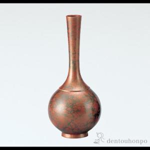 高岡銅器 銅製花瓶 玉宝形（赤金） 美術工芸品 記念品 花活 一輪挿し