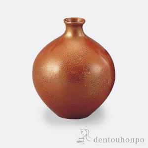 銅製花瓶 鶴首 赤金色 7号 ( 木札名入れ有料 花瓶 フラワーベース 花器