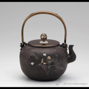 岩鋳（IWACHU） 鉄瓶18型 万代アラレ 直火専用 1800ml（1.8L） ( 岩鋳