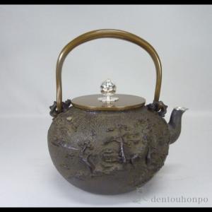 岩鋳（IWACHU） 南部鉄器 鉄瓶18型 万代アラレ 直火専用 1800ml（1.8L