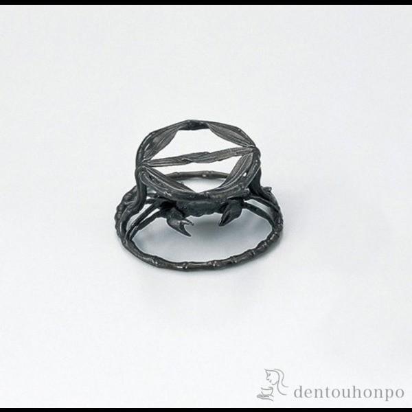 銅製 笹カニ蓋置 ( 退職祝い 定年 茶器 抹茶 湯沸かし 茶室 人気 高岡銅器 結婚 出産 内祝い...