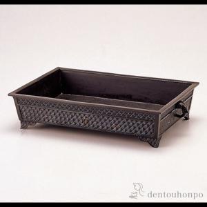 花瓶 華道具 水盤 四海波 16号 銅製・古手色 幅52×奥行31×高さ11.5cm