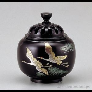 九谷焼 香炉 青粒鉄仙 3.5号 ( 木箱名入れ有料 初任給 プレゼント 母の