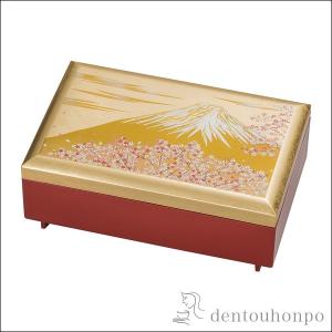 高岡漆器 螺鈿の透かし台付小箱 桜に樫鳥 朱 漆器 らでん 小物入れ