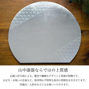 半月膳 プレースマット 麻の葉 シルバー S ...の詳細画像1
