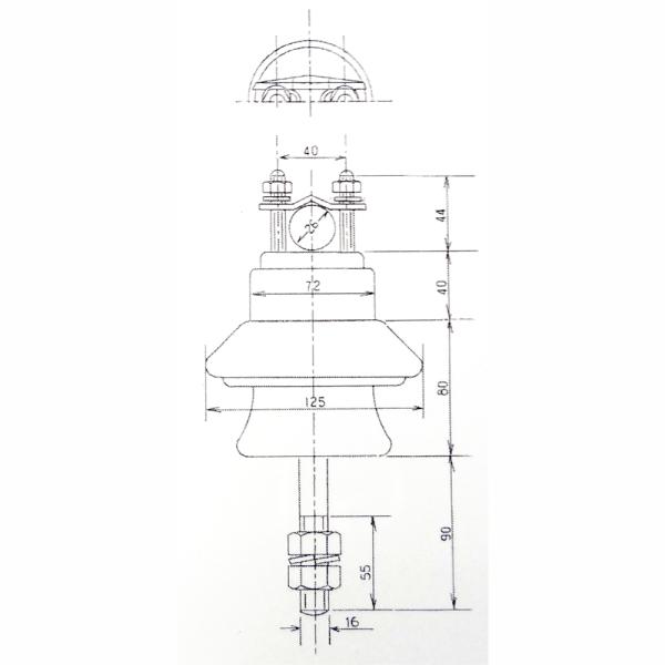 6kv屋外支持碍子 丸線 アングル用 SP-60MA