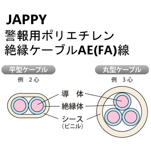 JAPPY 警報用ポリエチレン絶縁ケーブル AE(FA)1.2mm×2C JB 200m