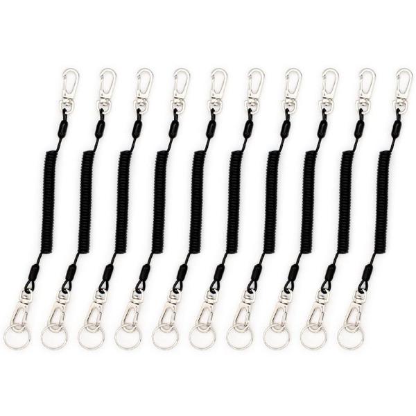 ミニツールホルダー 黒 安全荷重:150g以下 14616 10本セット 安全ロープ カールコード ...