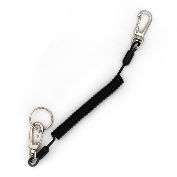 ミニツールホルダー 黒 安全荷重:150g以下 14616 安全ロープ カールコード 伸びる ストラ...