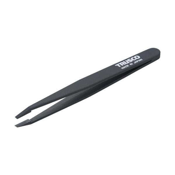 TRUSCO プラスチック製ピンセット 120mm 先平細型 TPP233