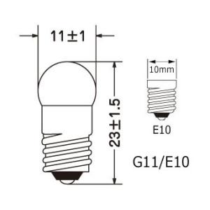 パイロットランプ（小型表示電球） G11/E10 6V3W （10個入） 電球形状