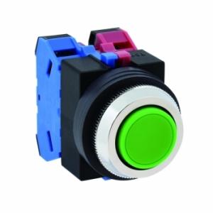 IDEC ABS101NG 押ボタンスイッチ平形 緑 25φ 1ｂ｜denzai-net
