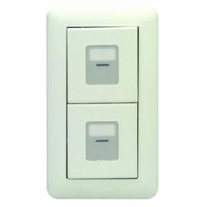 神保電器 WJHM02002PW 1連2個用 (マーク付片切スイッチガイド用) 1連2個用 (マーク...