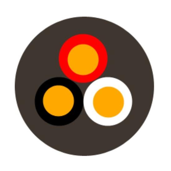 富士電線　６００Ｖ ラバロンＶＣＴ ８ＳＱx３Ｃ　１ｍより切断OK　８mm2　３芯　耐熱ソフトビニル...