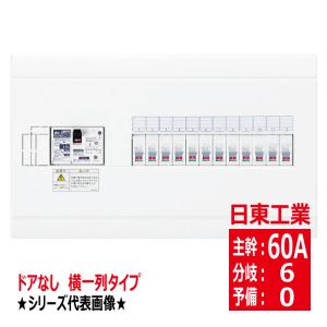 HSB3E6-60 主幹60A 横一列 タイプ ドアなし ホーム分電盤 露出型 日東工業 hsb3e660