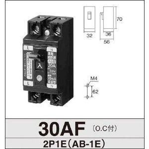 パナソニック　Panasonic 小型漏電ブレーカ　30AF 2P1E30A　30mA　100V　O.C付　BJS3031N｜denzaisuper-youmall