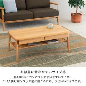 センターテーブル 木製 北欧 幅100 エラン...の詳細画像5