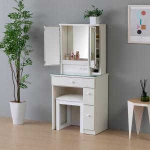 幅60 ドレッサー 化粧台 鏡 ミラー パネラの詳細画像1