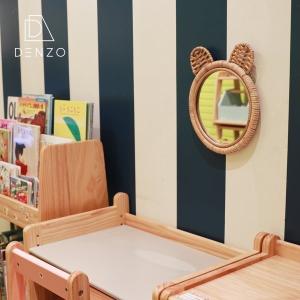 ミラー 鏡 壁掛け 動物 ネコ クマ ウサギ おしゃれ かわいい キッズルーム ギフト お祝い プレゼント HONEY RATTAN MIRROR