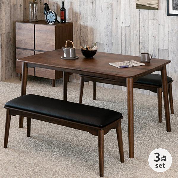ダイニングテーブル ベンチ ウォルナット アカシア モダン 木製 無垢材 送料無料 DYH-B-01...