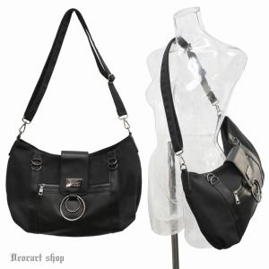 リング付 セミサークル・ショルダーバッグ [ゴシック・モード・パンクロック]　BG003