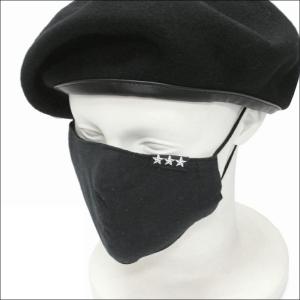 [日本製] スターワッペン コットン&ガーゼ 黒マスク