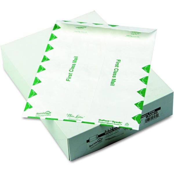 Quality Park R3130 White Leather Tyvek Mailer Firs...