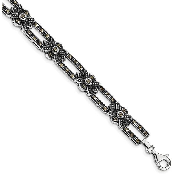 【並行輸入品】925スターリングシルバー マーカサイトブレスレット ジェムストーン ファンシー ファ...