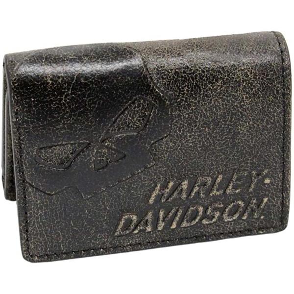 【並行輸入品】Harley-Davidson メンズ バーニッシュド 三つ折り スカル ウォレット ...