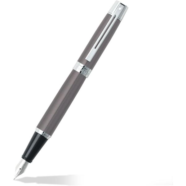 【並行輸入品】Sheaffer 300、メタリックグレー、クロームプレートトリム、万年筆：ミディアム...