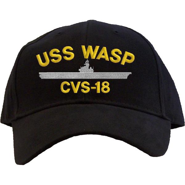 USS Wasp CVS-18 Embroidered Baseball Cap - Black　並...