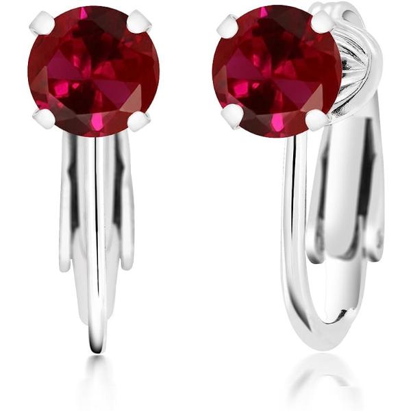 【並行輸入品】Gem Stone King 2.00カラット シンセティック ルビー イヤリング ノ...