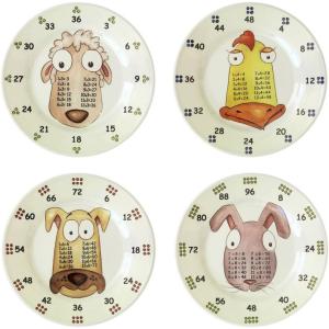 The Multiples Award Winning Times Table Dinnerware 4-piece Middle Years 9 inch Melamine Plate Set by The Multiples　並行輸入品｜dep-dreamfactory
