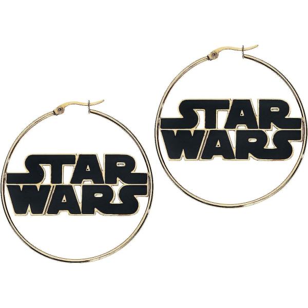 【並行輸入品】STAR WARSジュエリーロゴステンレススチールゴールドIP 50 mmフープイヤリ...