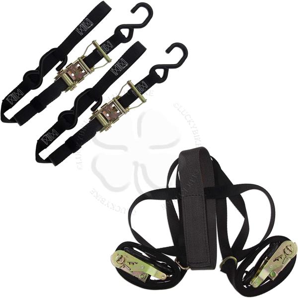 【並行輸入品】Black ZipStrap Motorcycle Cargo Kit Ratchet...