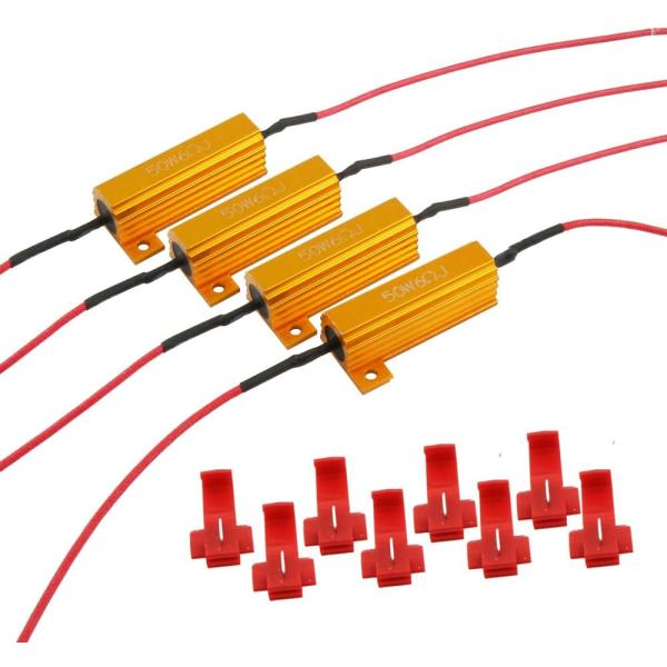 【並行輸入品】4PCS ARTR 50W6Ω負荷抵抗器 - 固定LED電球高速ハイパーフラッシュ方向...