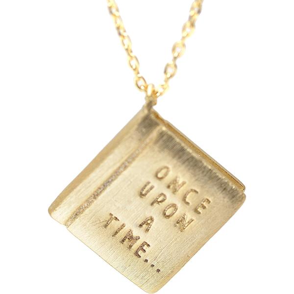 【並行輸入品】Spinningdaisy 手作り ワンスアポン・アタイムブックネックレス ゴールド　