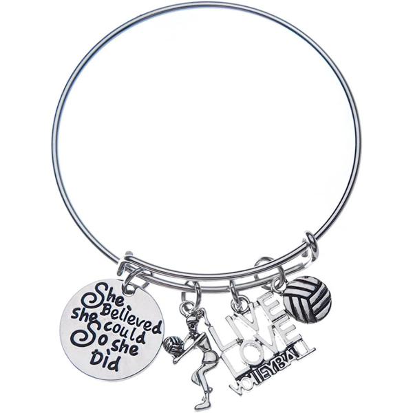 【並行輸入品】バレーボールチャーム バングルブレスレット - バレーボール She Believed...