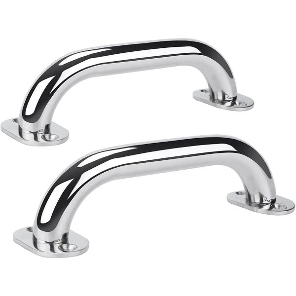 2X Boat Stainless Steel Handrail 23cm Round Grab H...