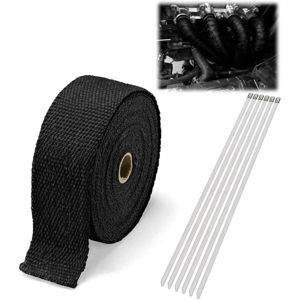 【並行輸入品】EZAUTOWRAP 排気パイプ断熱熱ラップ 2インチ x 50フィート オートバイヘ...