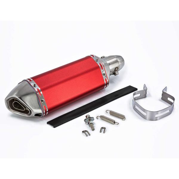 【並行輸入品】Soosee ユニバーサル レッド 1.5-2インチ インレット オートバイ スクータ...