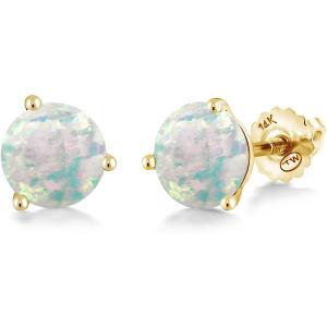 【並行輸入品】Gem Stone King 1.50カラット シミュレイテッド ホワイトオパール ピ...