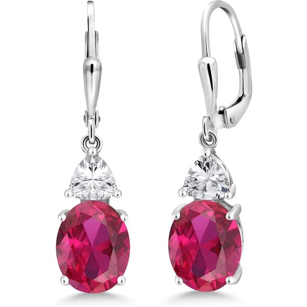 【並行輸入品】Gem Stone King 5カラット シンセティック ルビー ピアス レディース ...