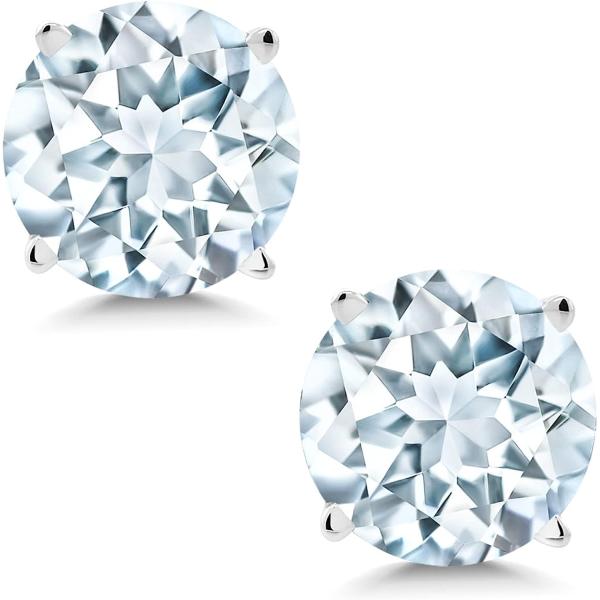 【並行輸入品】Gem Stone King 1.50カラット 天然 アクアマリン ピアス レディース...