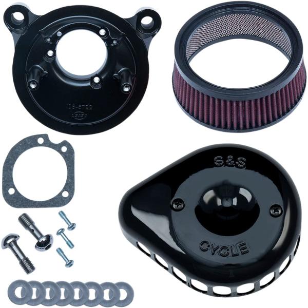 【並行輸入品】S&amp;S Cycle ミニティアドロップステルスエアクリーナー ブラック 170-044...