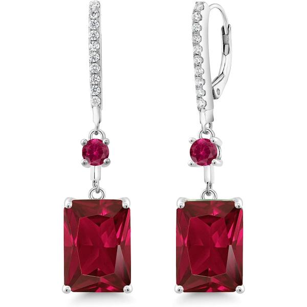 【並行輸入品】Gem Stone King 10.80カラット シンセティック ルビー ピアス レデ...