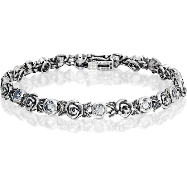 【並行輸入品】Paz Creations 925スターリングシルバー 宝石とローズテニスブレスレット...