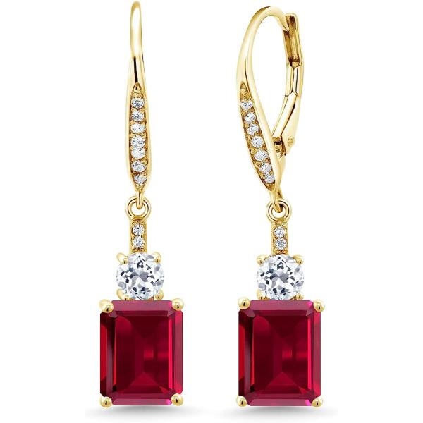 【並行輸入品】Gem Stone King 6.26カラット シンセティック ルビー ピアス レディ...